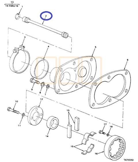 Detroit Diesel 4-53 Blower / Supercharger Splined Driveshaft