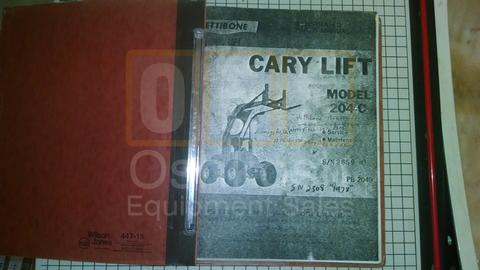 Pettibone Cary Lift Parts Manual 204-C