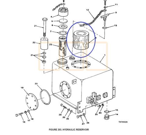 Hydraulic Reservoir Filter Element