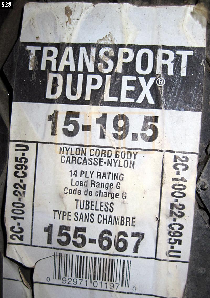 15-19.5 Firestone Transport Duplex Tire on M747 Trailer Wheel - NOS