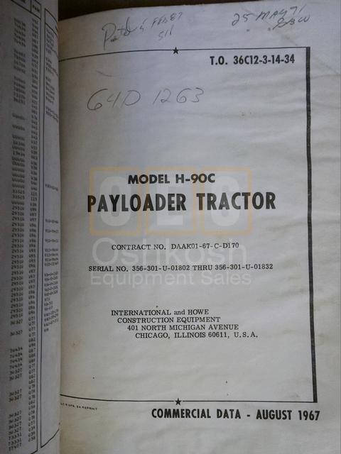Frannk G. Hough Model H-90CM Loader, Scoop Type Technical Manual