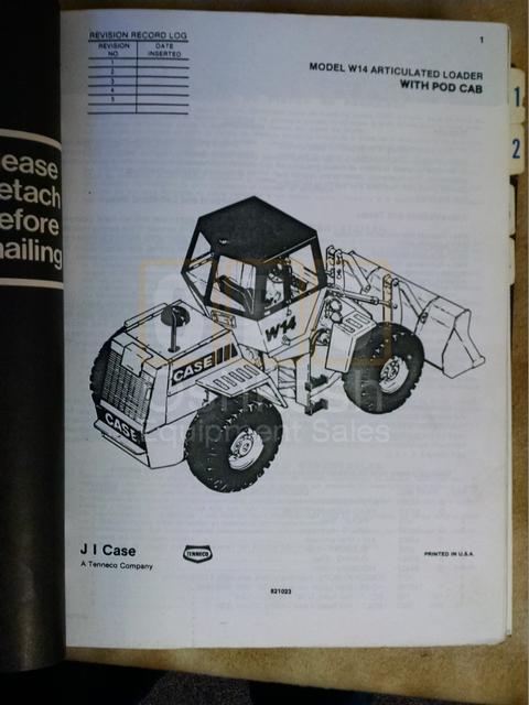 Case Model W14 Articulated Loader Technical Manual