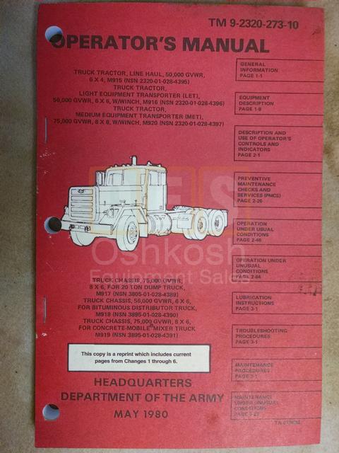 M915 Series Truck Technical Manual