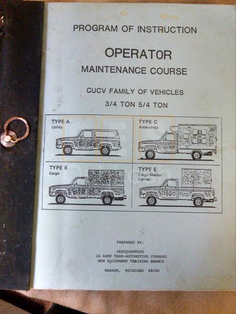 CUCV M1008 Series Truck Technical Manual